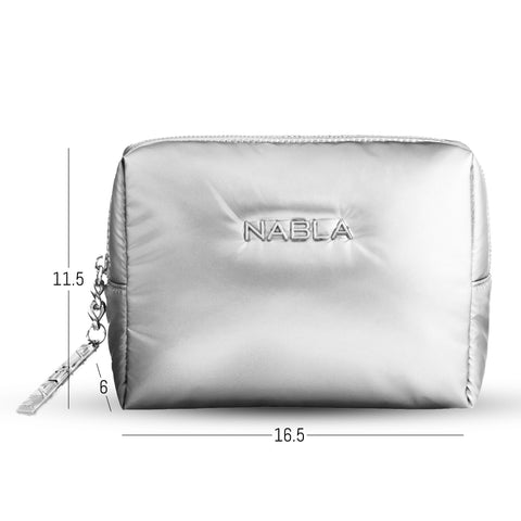 Puffy Beauty Bag - Silver Medium - NABLA Cosmetics